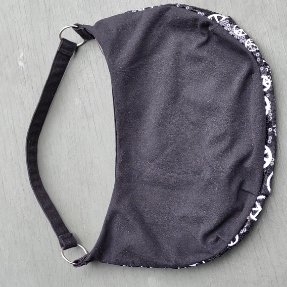 Ladies Black and White Hobo Bag - Picture 3 of 6